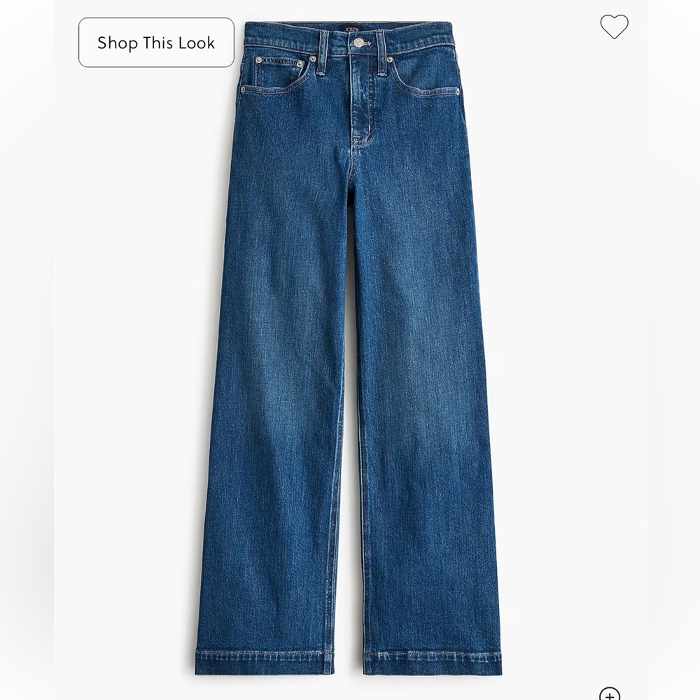 J. Crew Factory Wide-Leg Jeans in Navy Shadow 27P